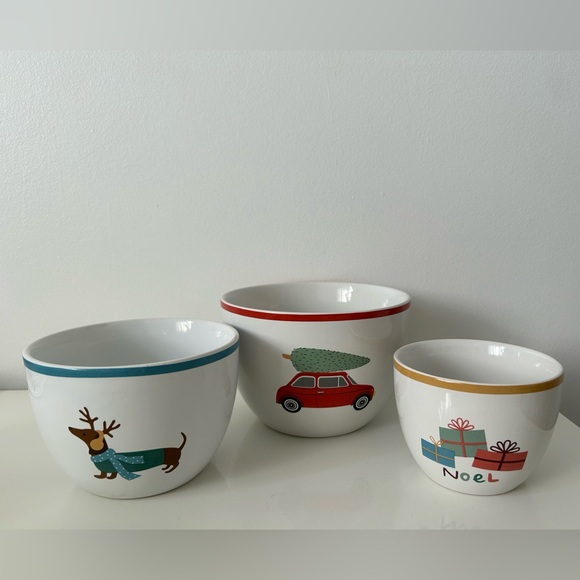 New Set of 3 Christmas Nesting Bowls Holiday Decorπ - Picture 7 of 14
